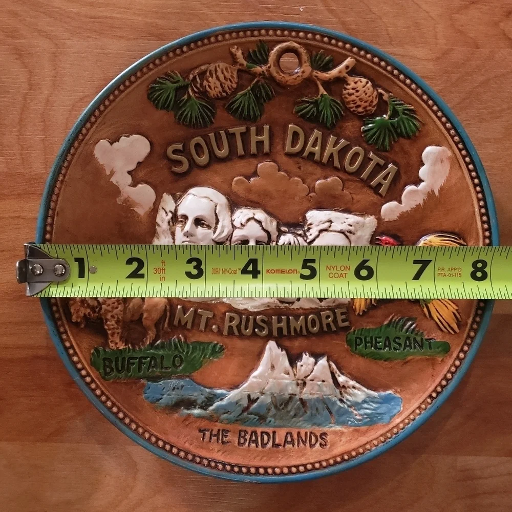 VTG MT. RUSHMORE PLATE SOUTH DAKOTA, Ceramic SOUVENIR WALL PLAQUE/DISH, JAPAN 8